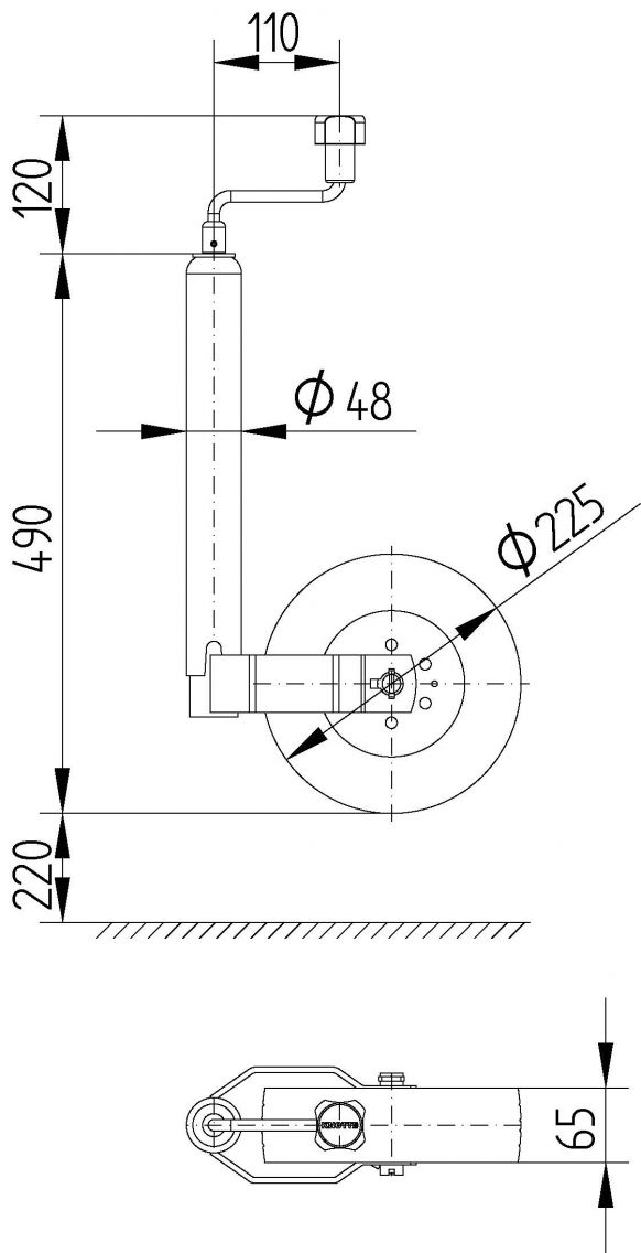 Τροχός στήριξης TK48 - 411402.001 - Τροχοί στήριξης