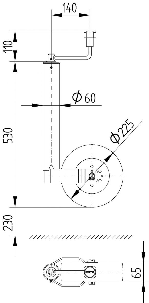 Τροχός στήριξης TK60 - 408441.001 - Τροχοί στήριξης