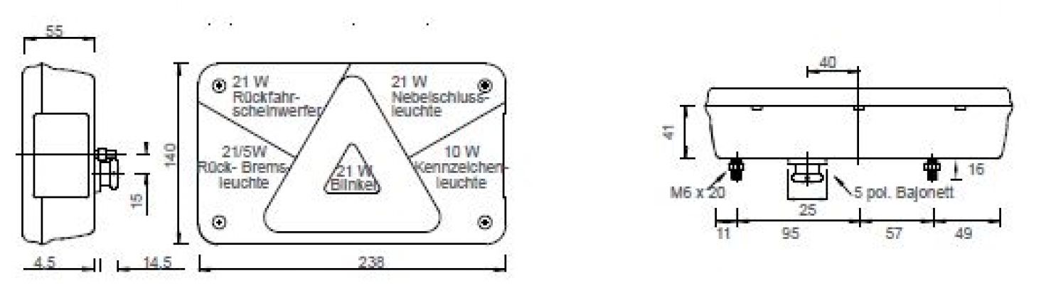 Πολλαπλό σημείο 5 - 411511.002 - συνδυασμός οπίσθιων φώτων