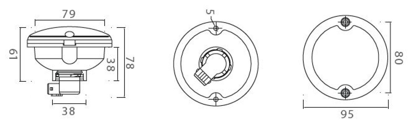 Στρογγυλό σημείο / Καθαρό γυάλινο καπάκι - 406743.001 - συνδυασμός πίσω φώτων