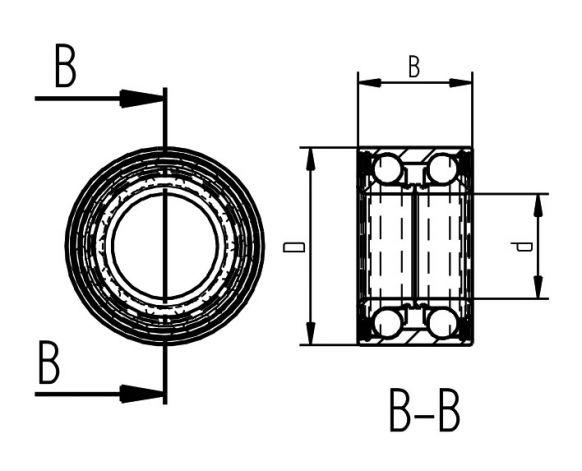 Ρουλεμάν γωνιακής επαφής Ø64mm - 45887.10 - Ρουλεμάν
