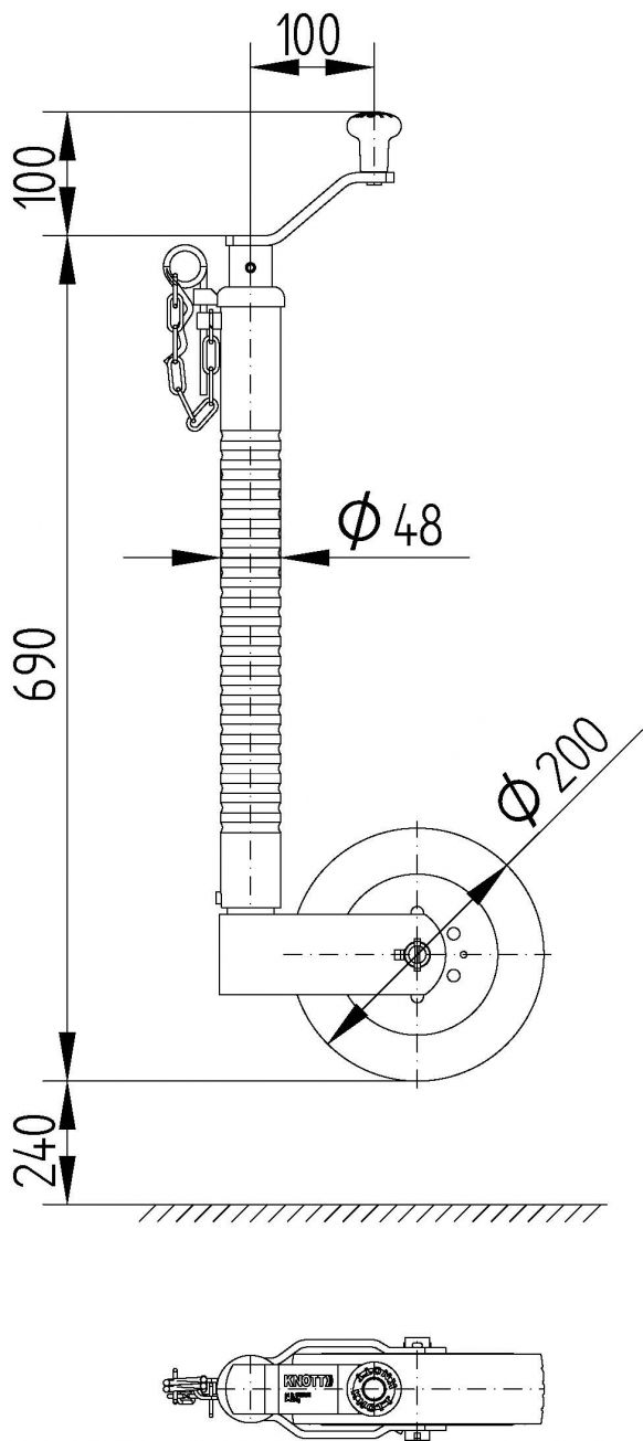 Τροχός στήριξης TK48