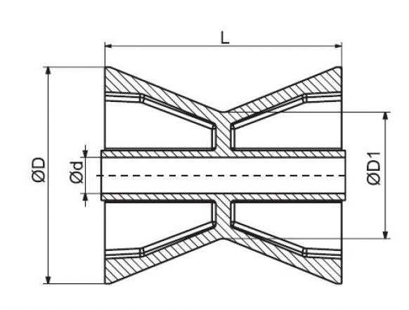 Bow roller 4" - 6X1065.002 - Boat trailer